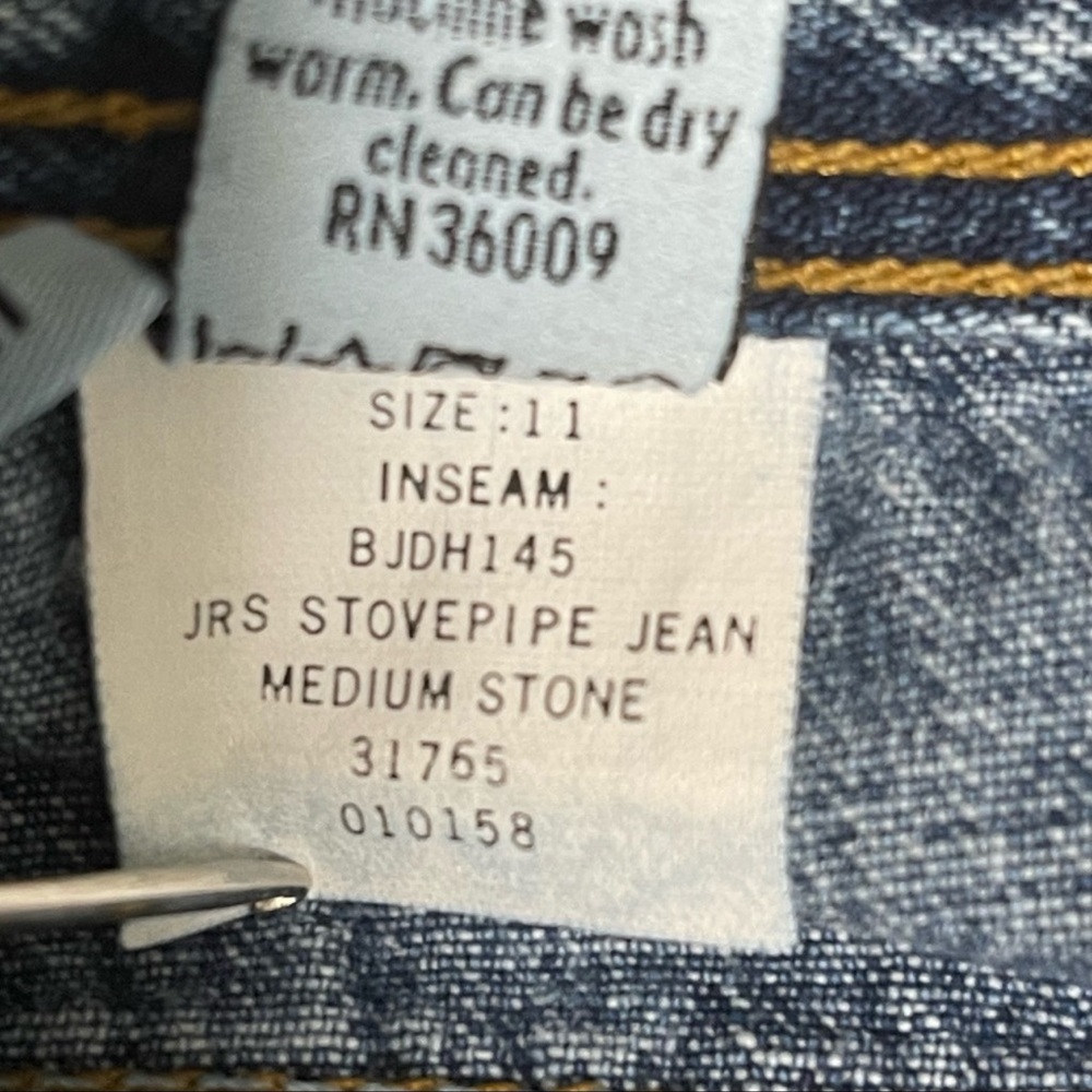 Vintage Calvin Klein Button Front Stovepipe Jean 11 Medium Stone Blue - Picture 12 of 14